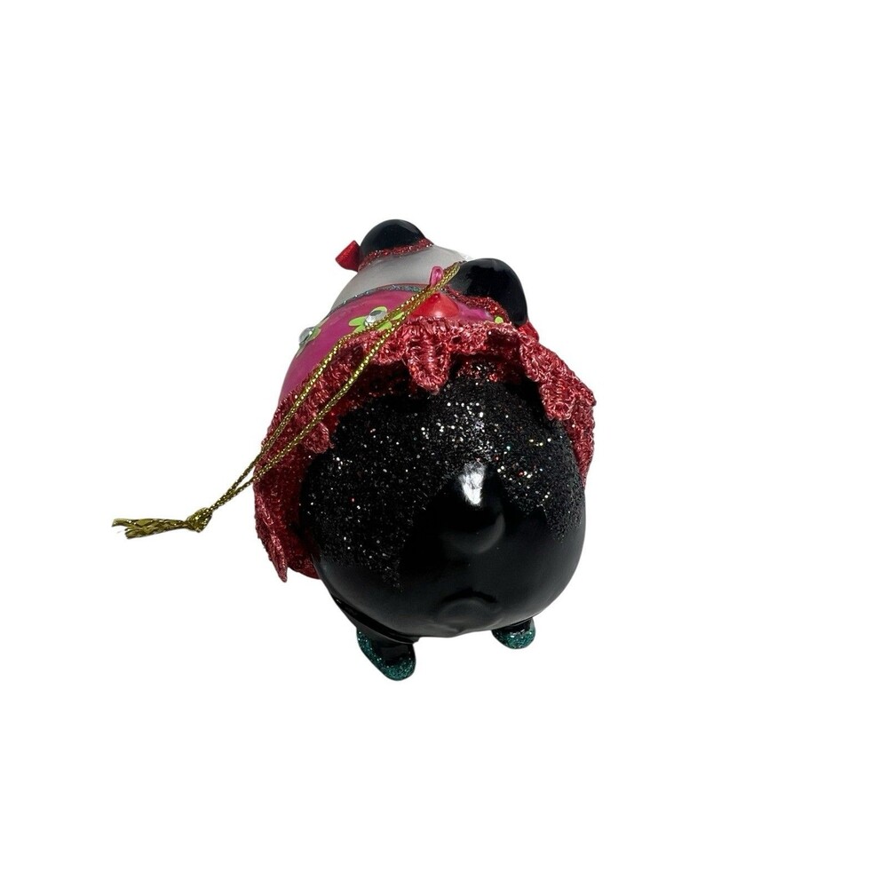 Festive Panda Hand Blown Glass Christmas Ornament - BestPysanky - EUC - Picture 5 of 8